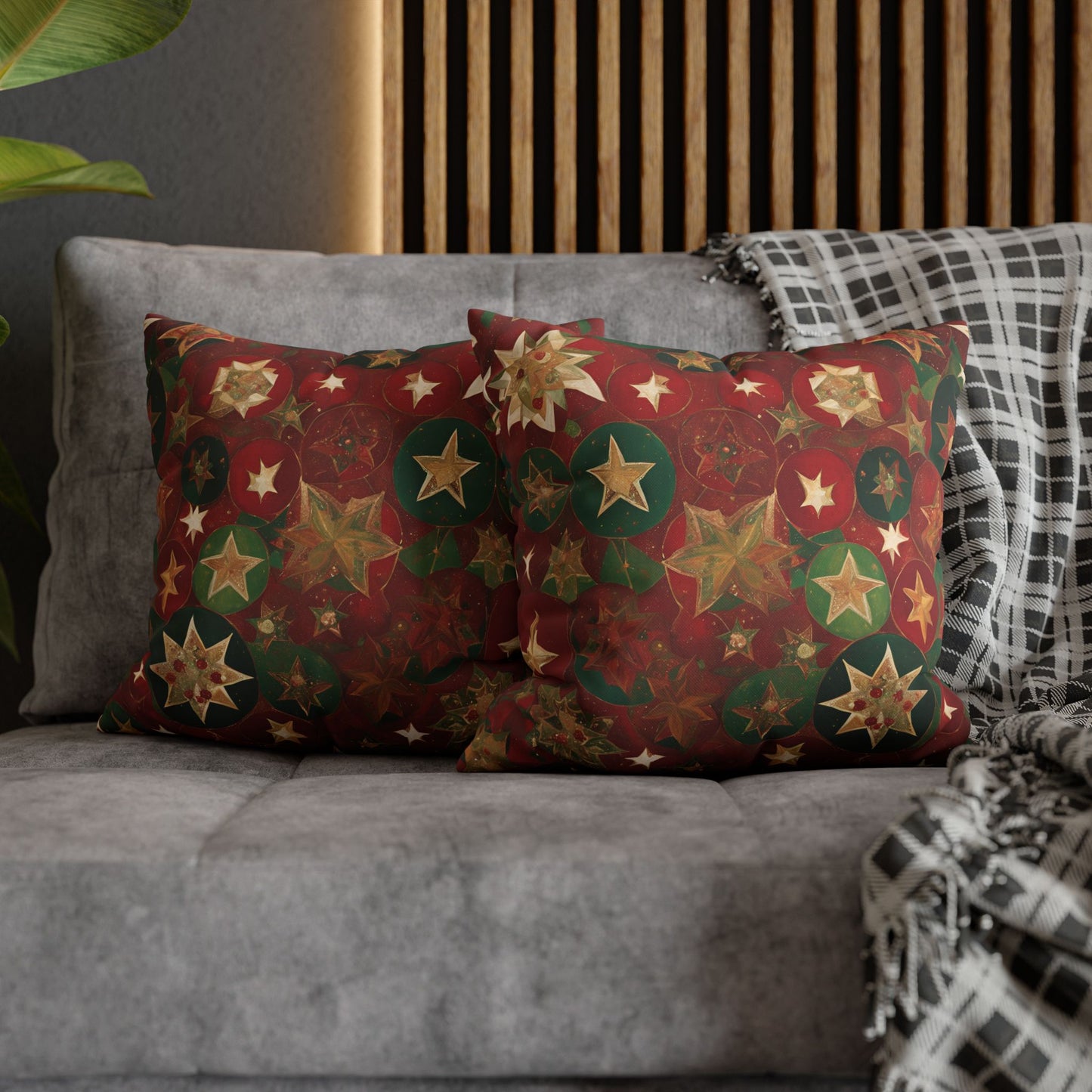 Holidaze Starz Square Poly Canvas Pillowcase