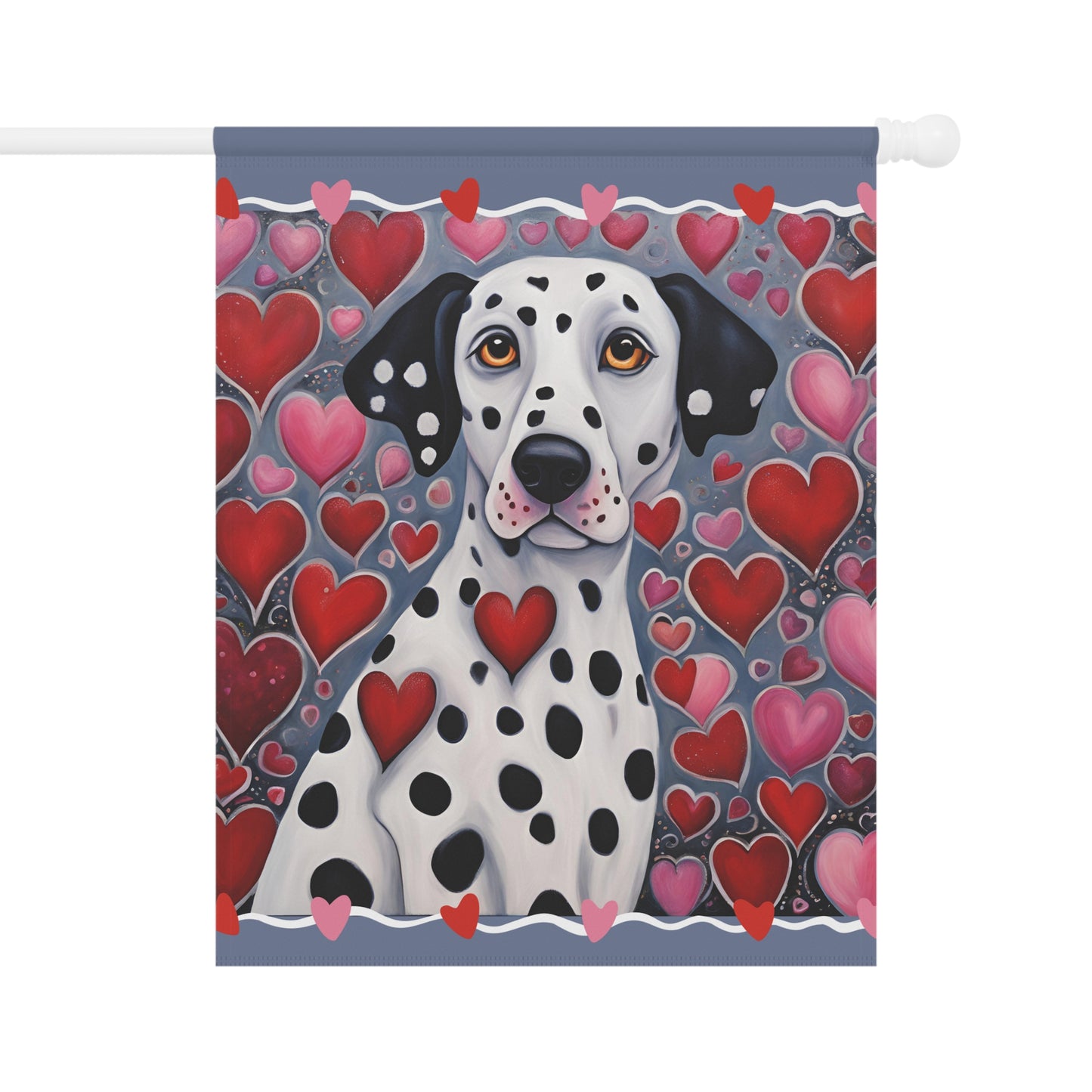 Dalmatian Valentine 2-Sided Garden & House Flag/Banner
