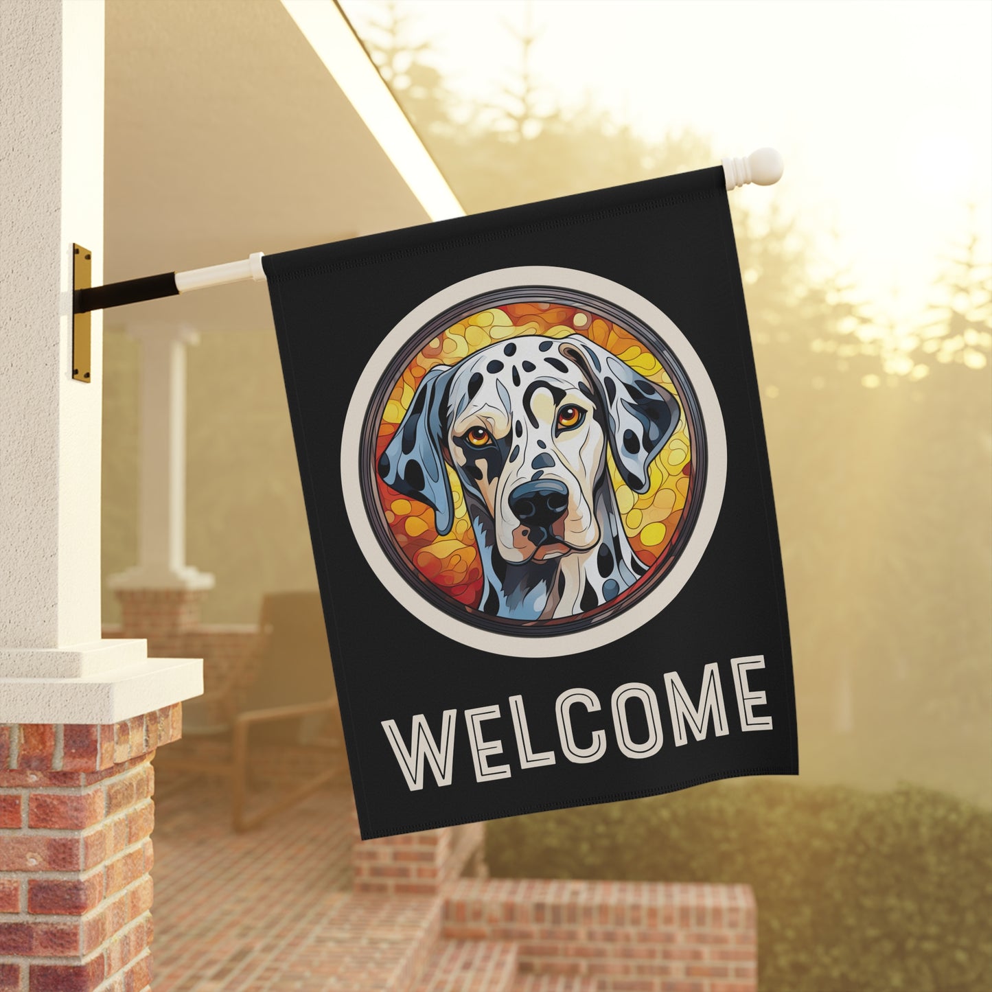 Dalmatian Welcome 2-Sided Garden & House Flag/Banner
