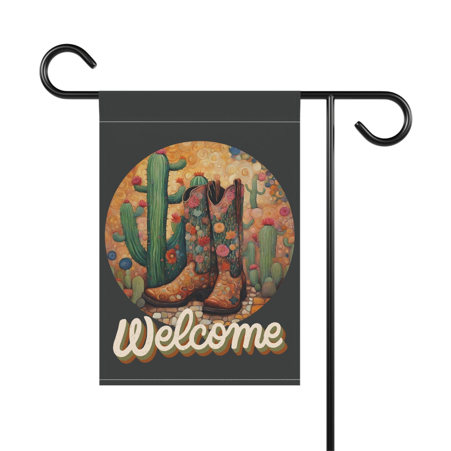 Boots & Cactus Welcome 2-Sided Garden & House Flag/Banner