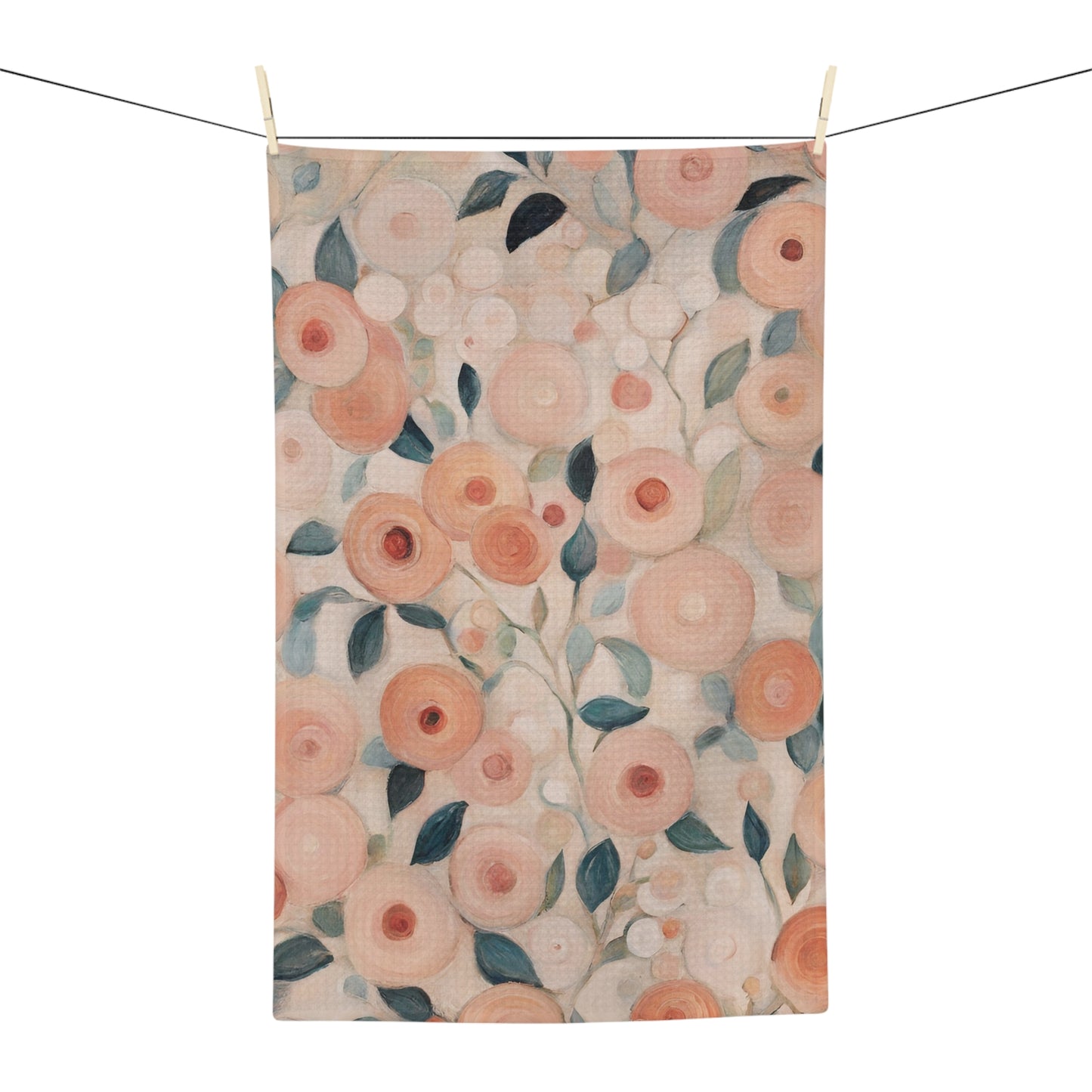 Faded Citrus Floral Microfiber Tea Towel