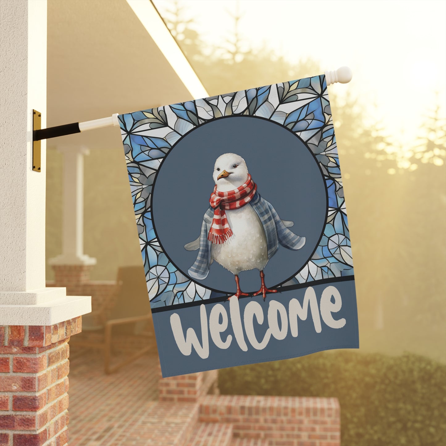 Winter Bird Welcome 2-Sided Garden & House Flag/Banner