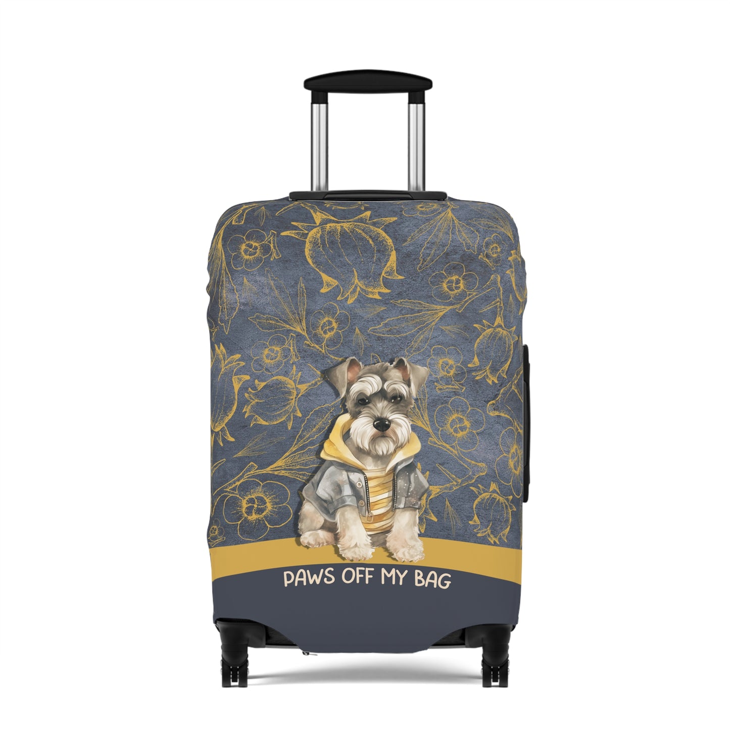 Miniature Schnauzer in Jacket Paws Off My Bag Luggage Cover