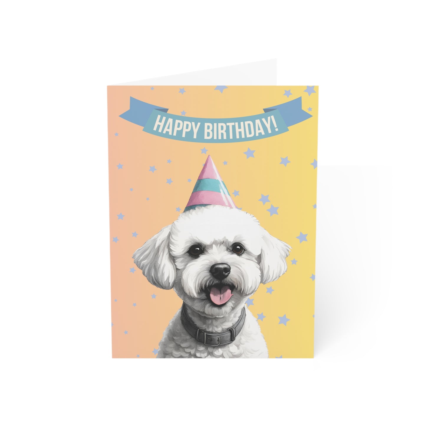 Bichon Frise Happy Birthday 5 x 7 Greeting Cards (10 Pack)