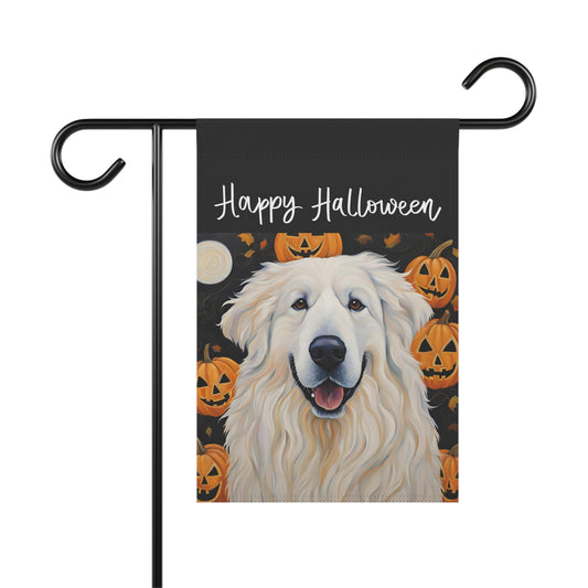 Great Pyrenees Happy Halloween 2-Sided Garden & House Flag/Banner