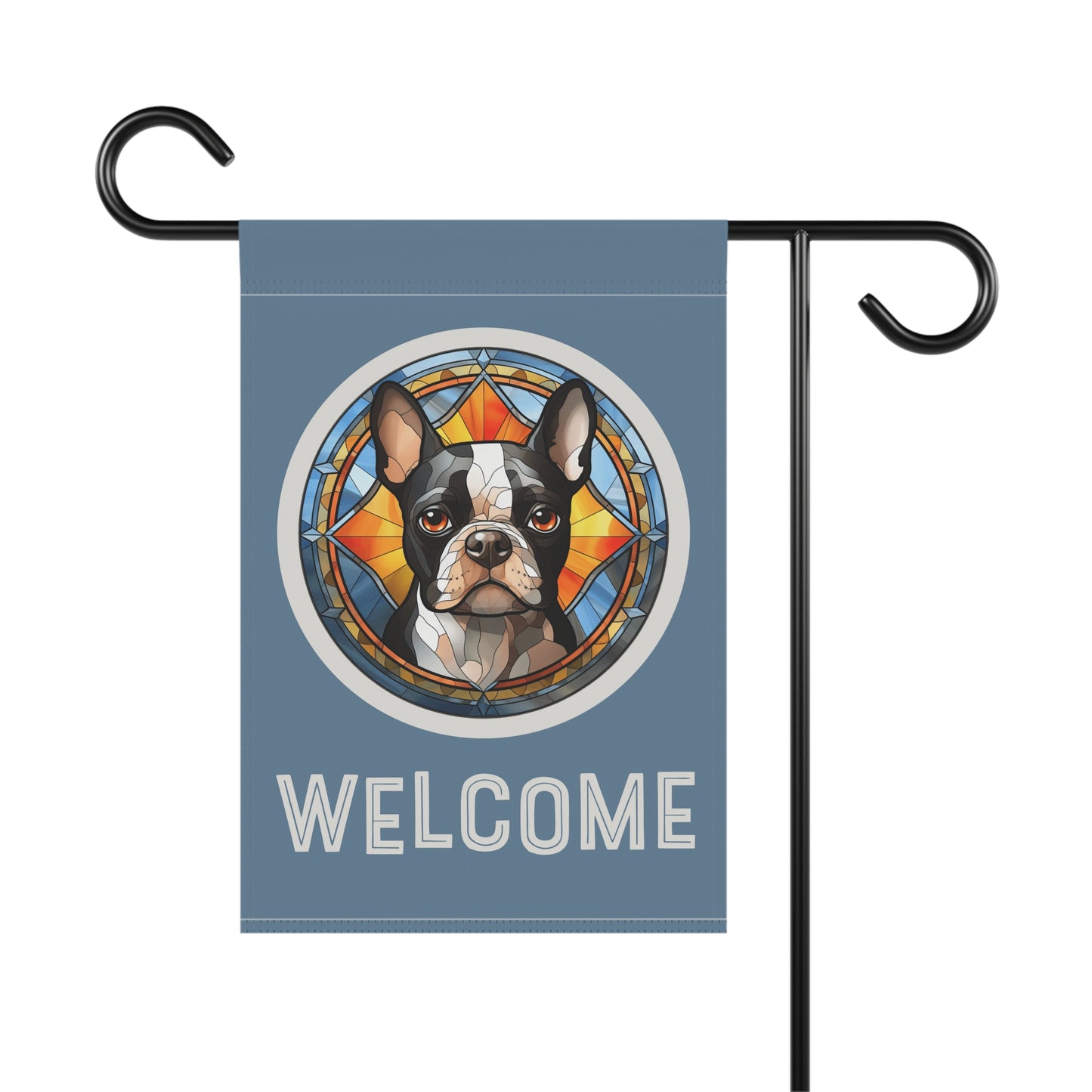 Boston Terrier Welcome 2-Sided Garden & House Flag/Banner