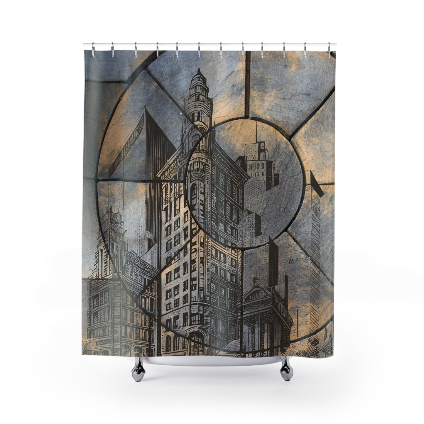 Cityscape Polyester Shower Curtain