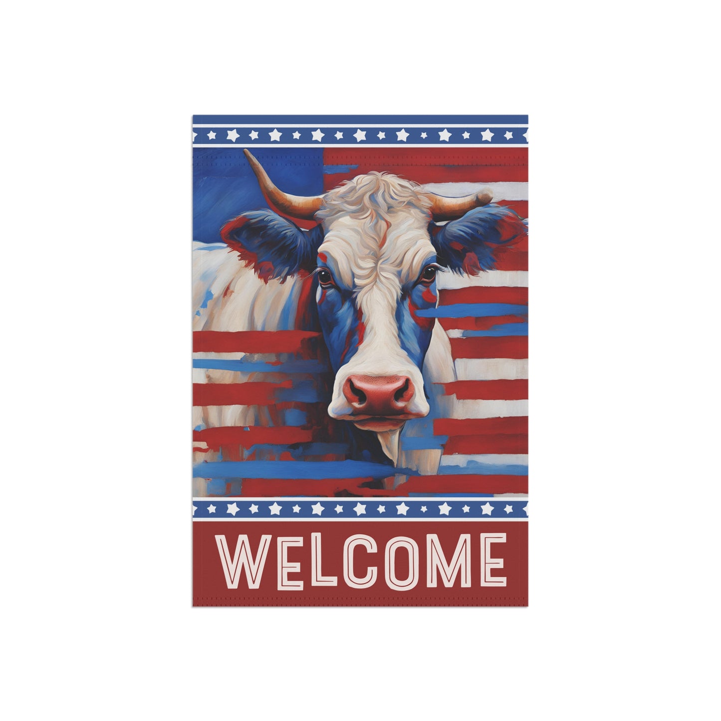 All American Cow Welcome 2-Sided Garden & House Flag/Banner