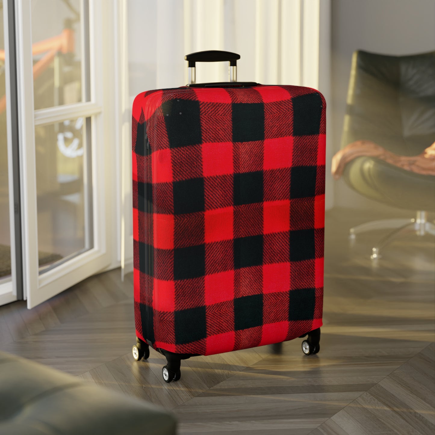 Buffalo Plaid Luggage Cover