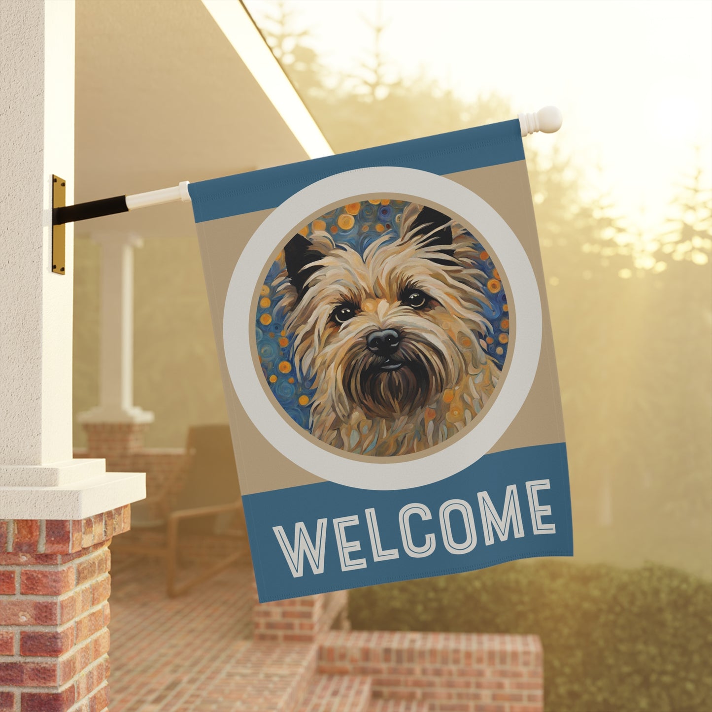 Cairn Terrier Welcome 2-Sided Garden & House Flag/Banner