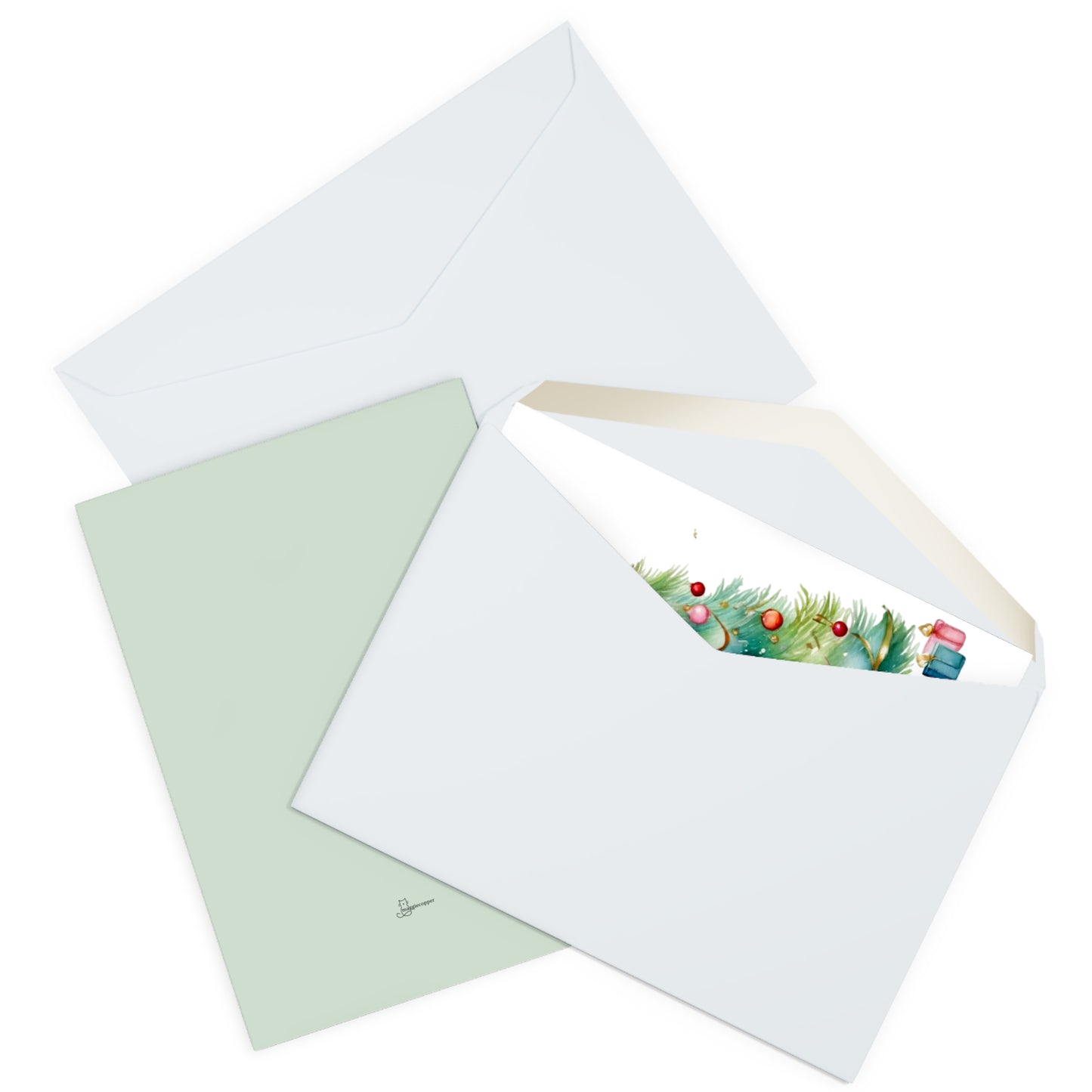 German Shepherd Merry Christmas Tree Cards (5 Pack Blank Inside)