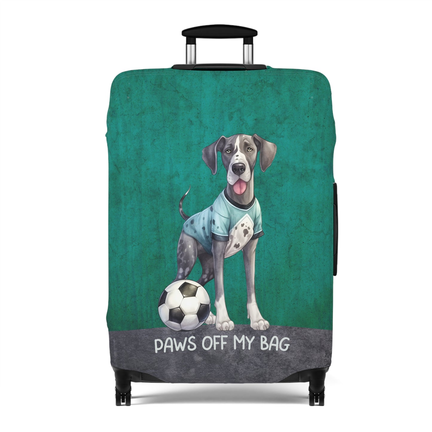 Great Dane with Soccer Ball Paws Off My Bag Luggage Cover