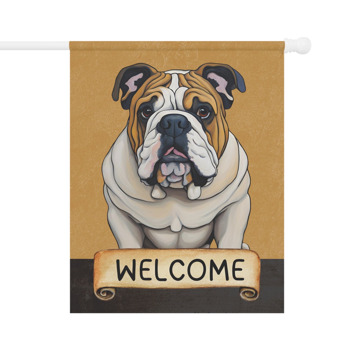 English Bulldog Welcome 2-Sided Garden & House Flag/Banner