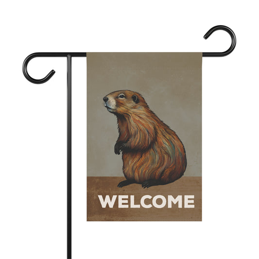 Marmot Welcome 2-Sided Garden & House Flag/Banner