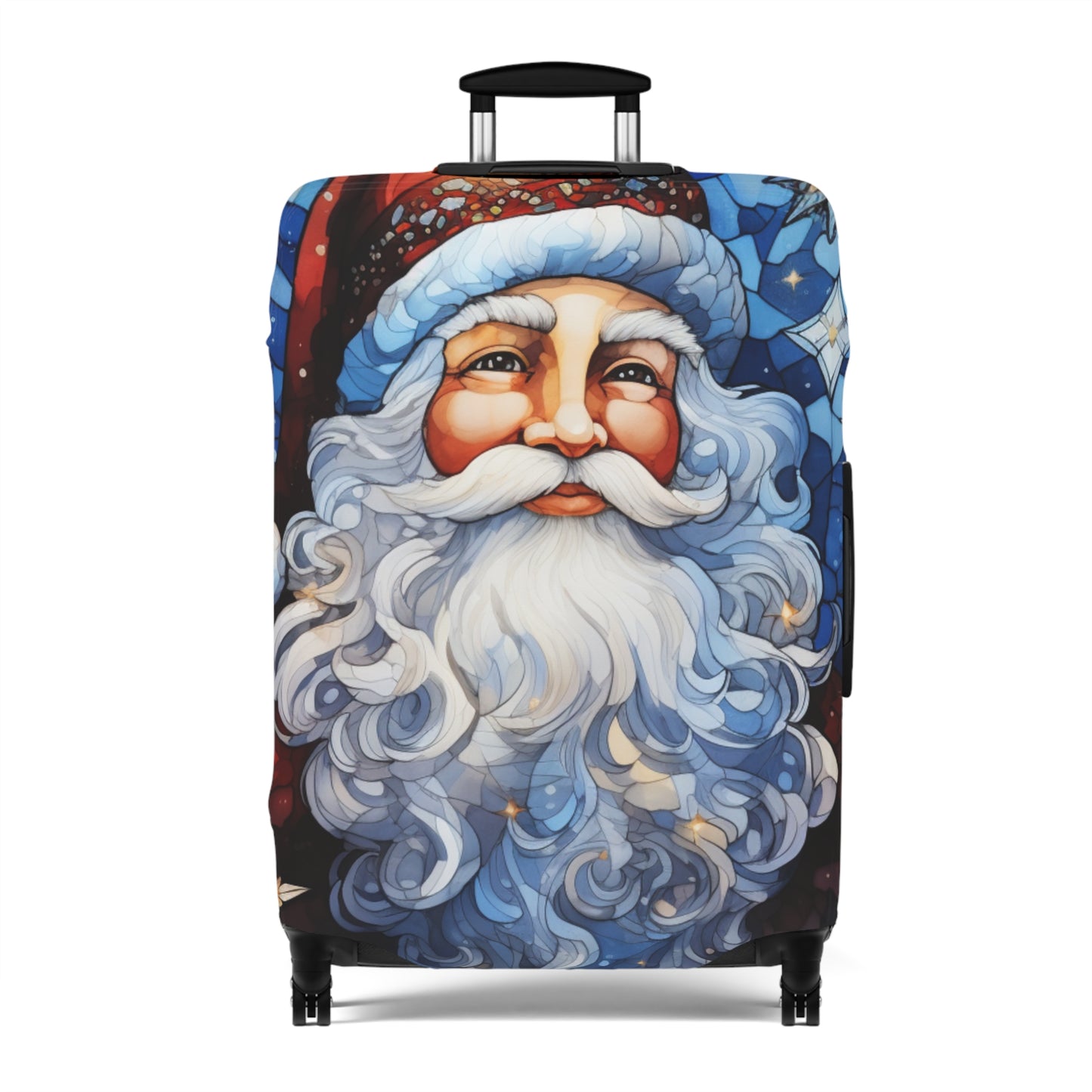 Stained Glass Santa Luggage Cover