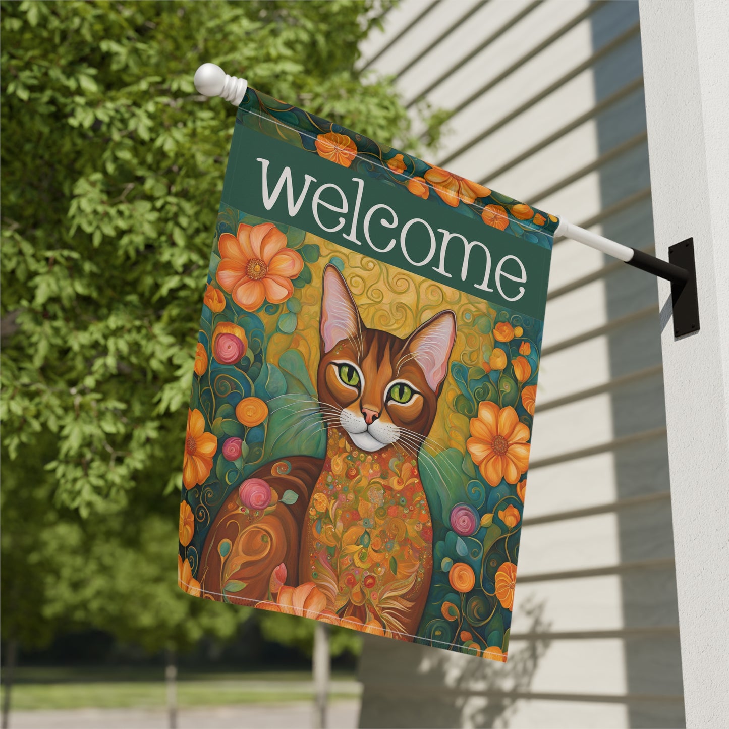 Sprint Cat Welcome 2-Sided Garden & House Flag/Banner