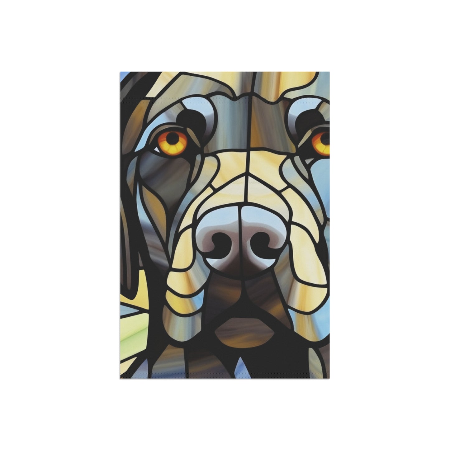 Black Lab Face Stained Glass Look 2-Sided Garden & House Flag/Banner