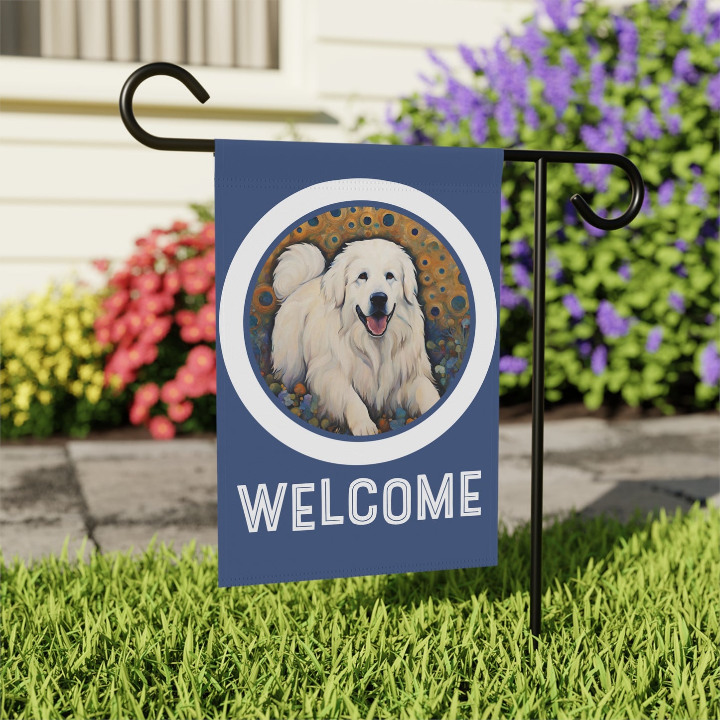 Great Pyrenees Welcome 2-Sided Garden & House Flag/Banner