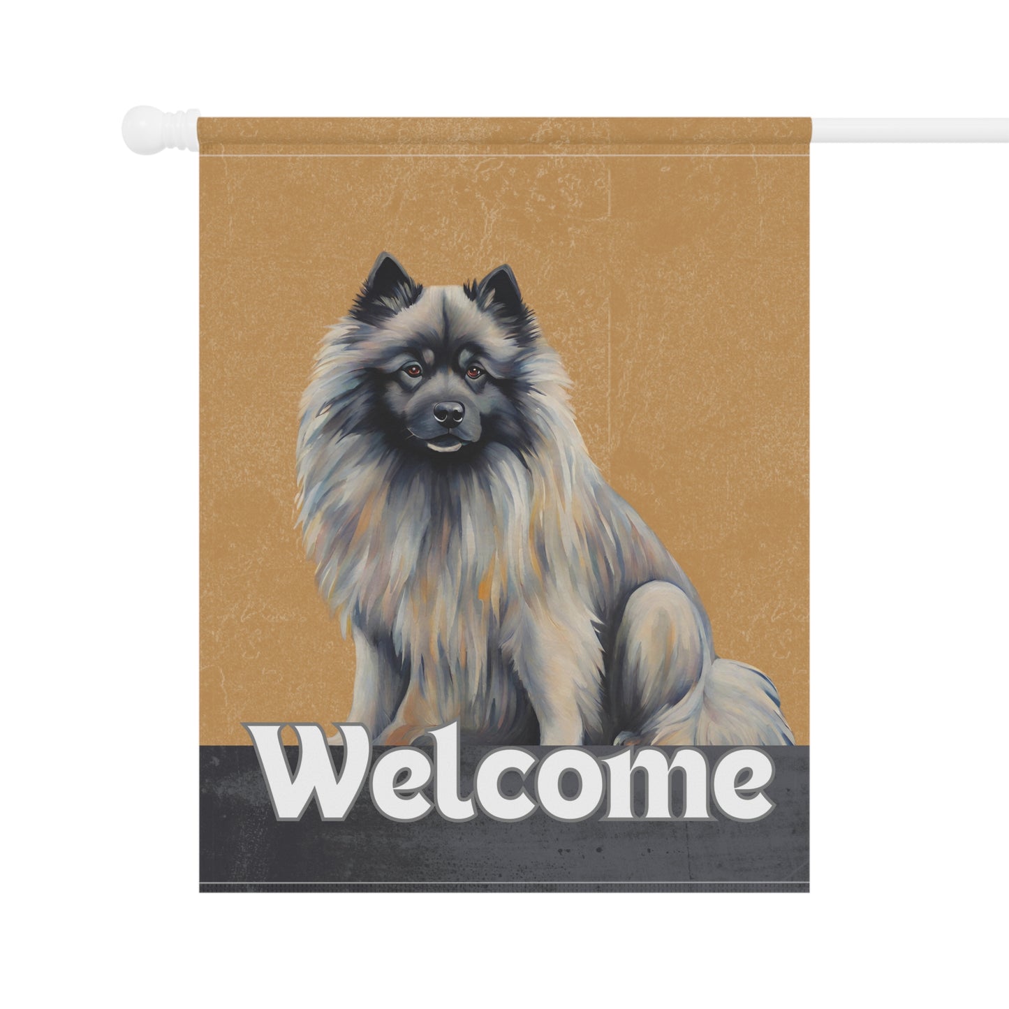 Keeshond Welcome 2-Sided Garden & House Flag/Banner