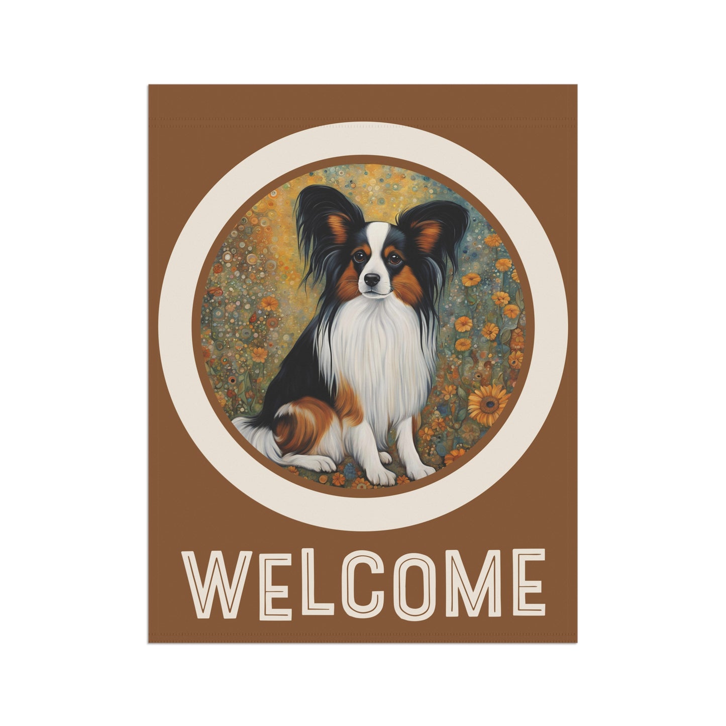 Papillon Welcome 2-Sided Garden & House Flag/Banner