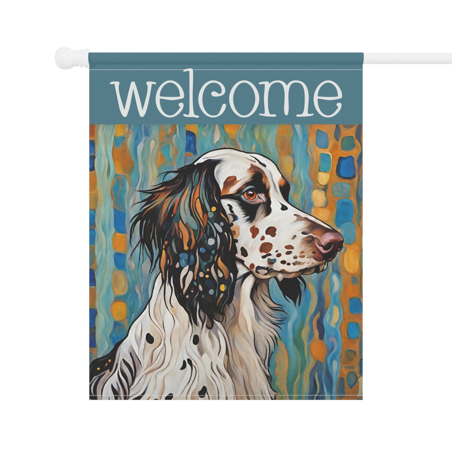 English Setter Welcome 2-Sided Garden & House Flag/Banner