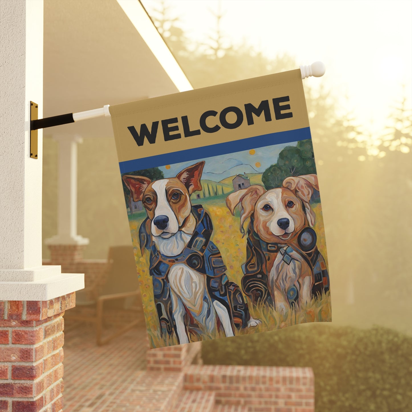 Sherlock & Watson Welcome 2-Sided Garden & House Flag/Banner