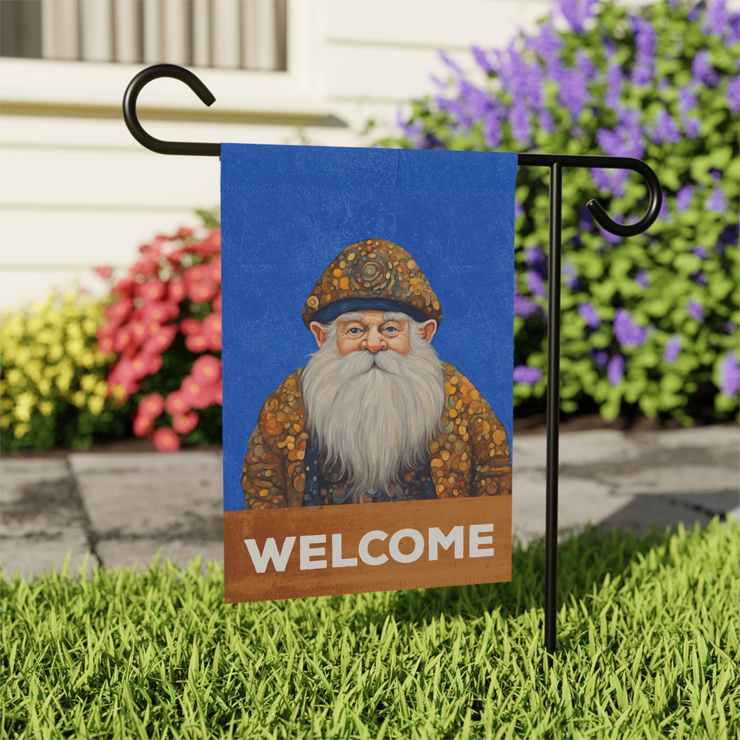 Gnome Welcome 2-Sided Garden & House Flag/Banner