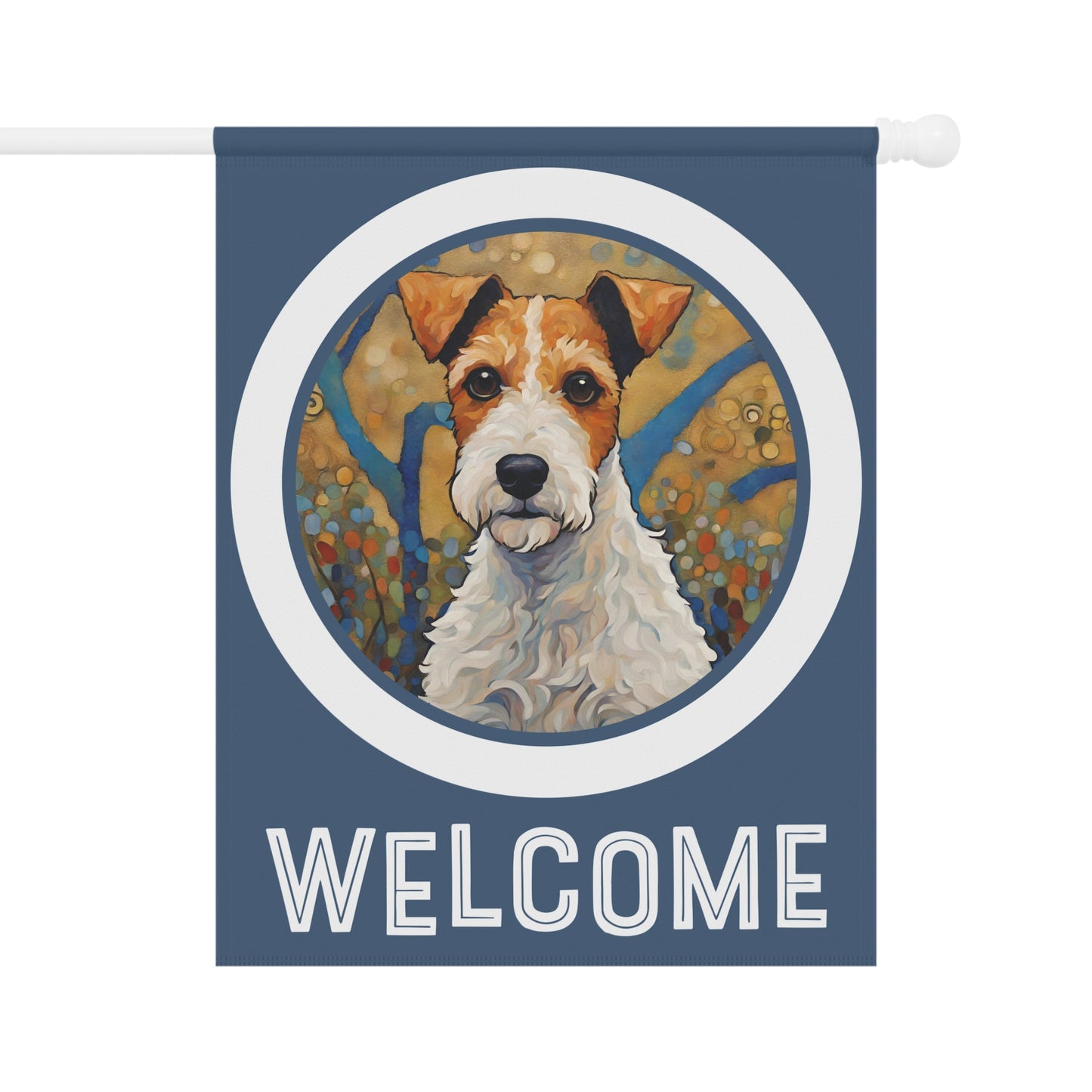 Fox Terrier Welcome 2-Sided Garden & House Flag/Banner