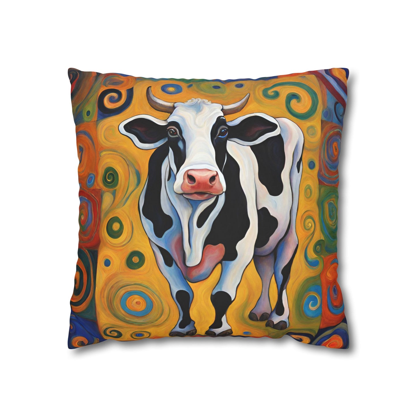 Moove It Cow Square Poly Canvas Pillowcase