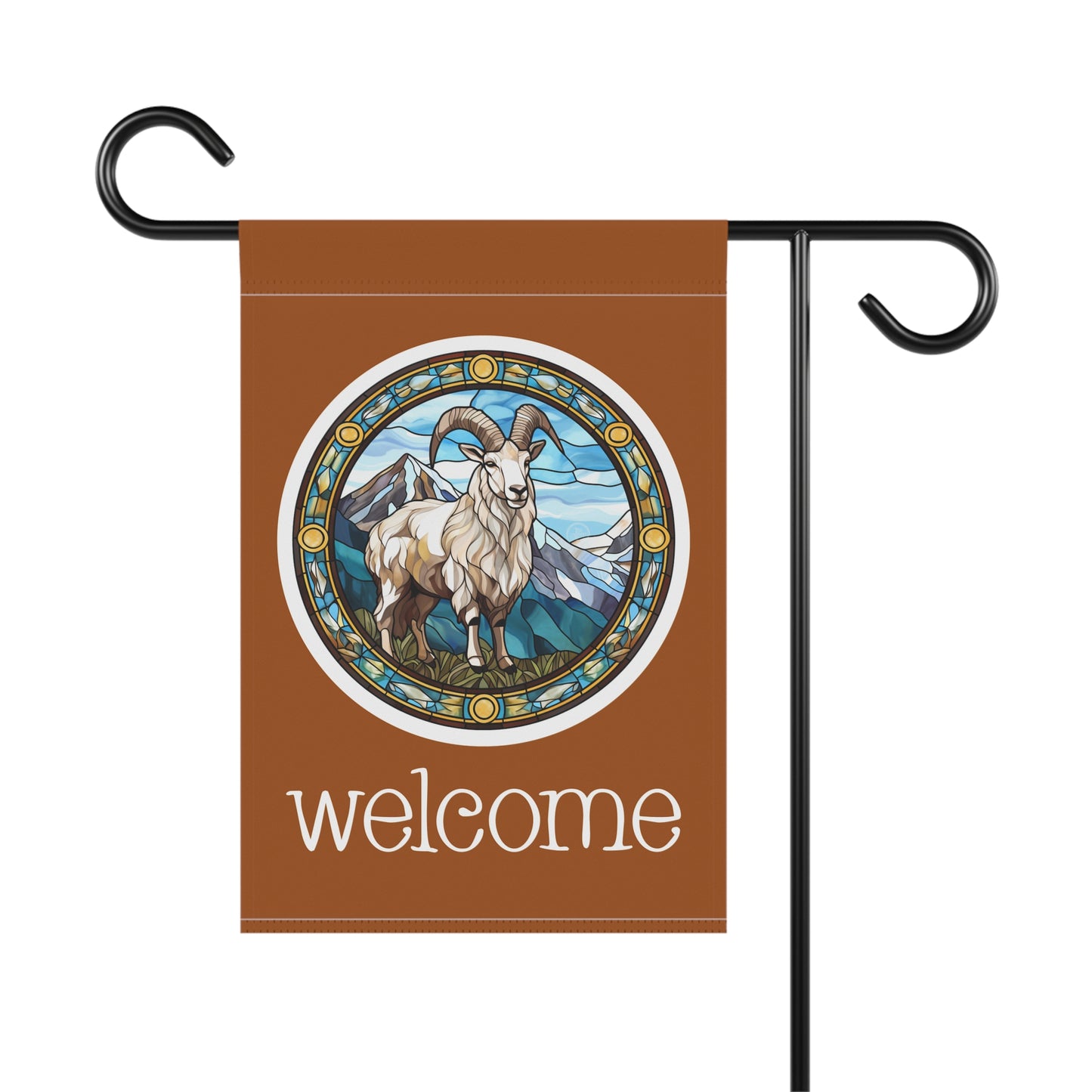 Mountain Goat Welcome 2-Sided Garden & House Flag/Banner