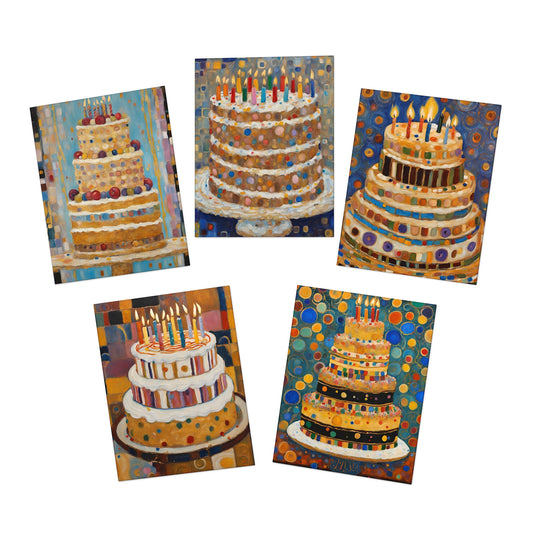 Fancy Cakes Birthday Greeting Cards (5-Pack)