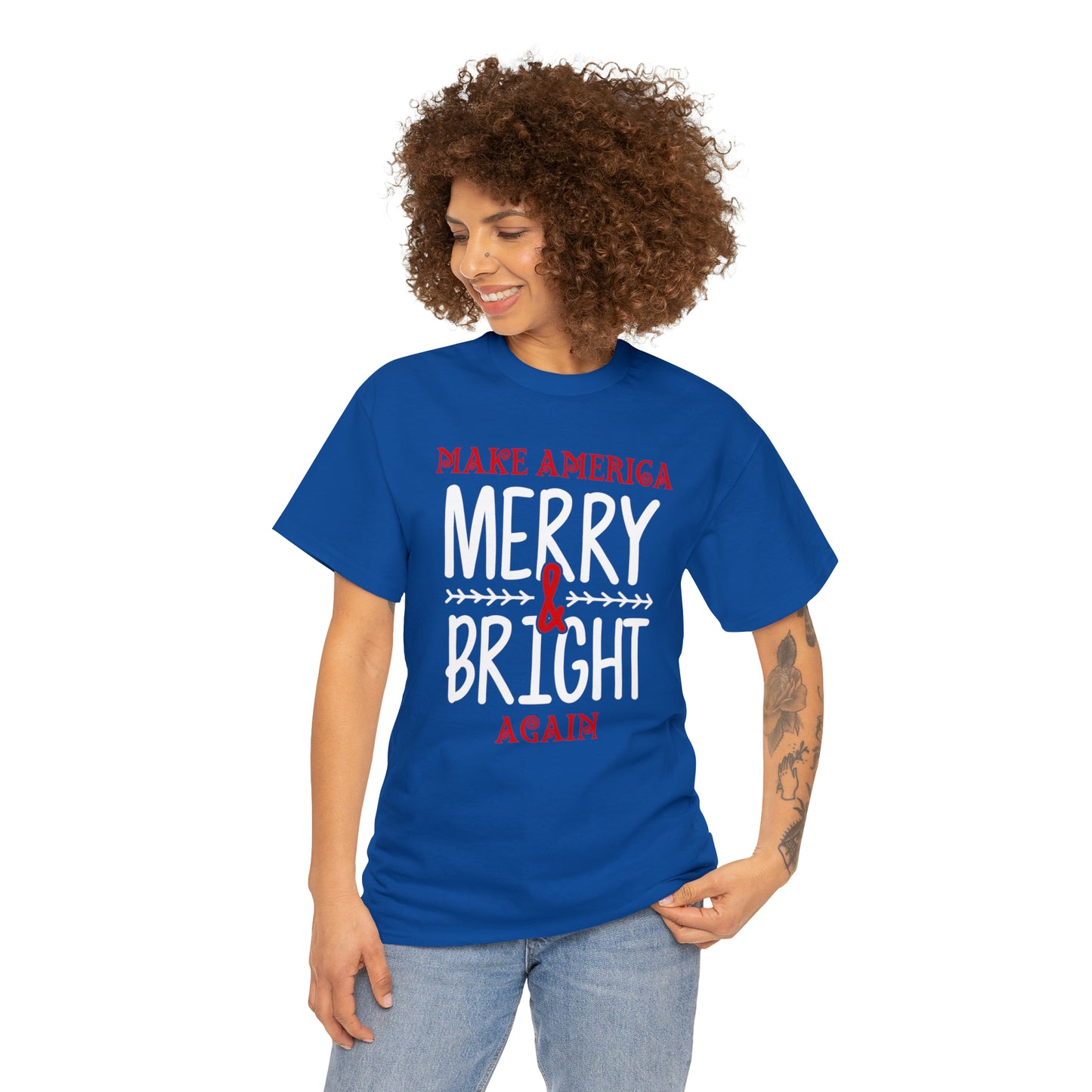 Bold Make America Merry & Bright Again Unisex Heavy Cotton Tee