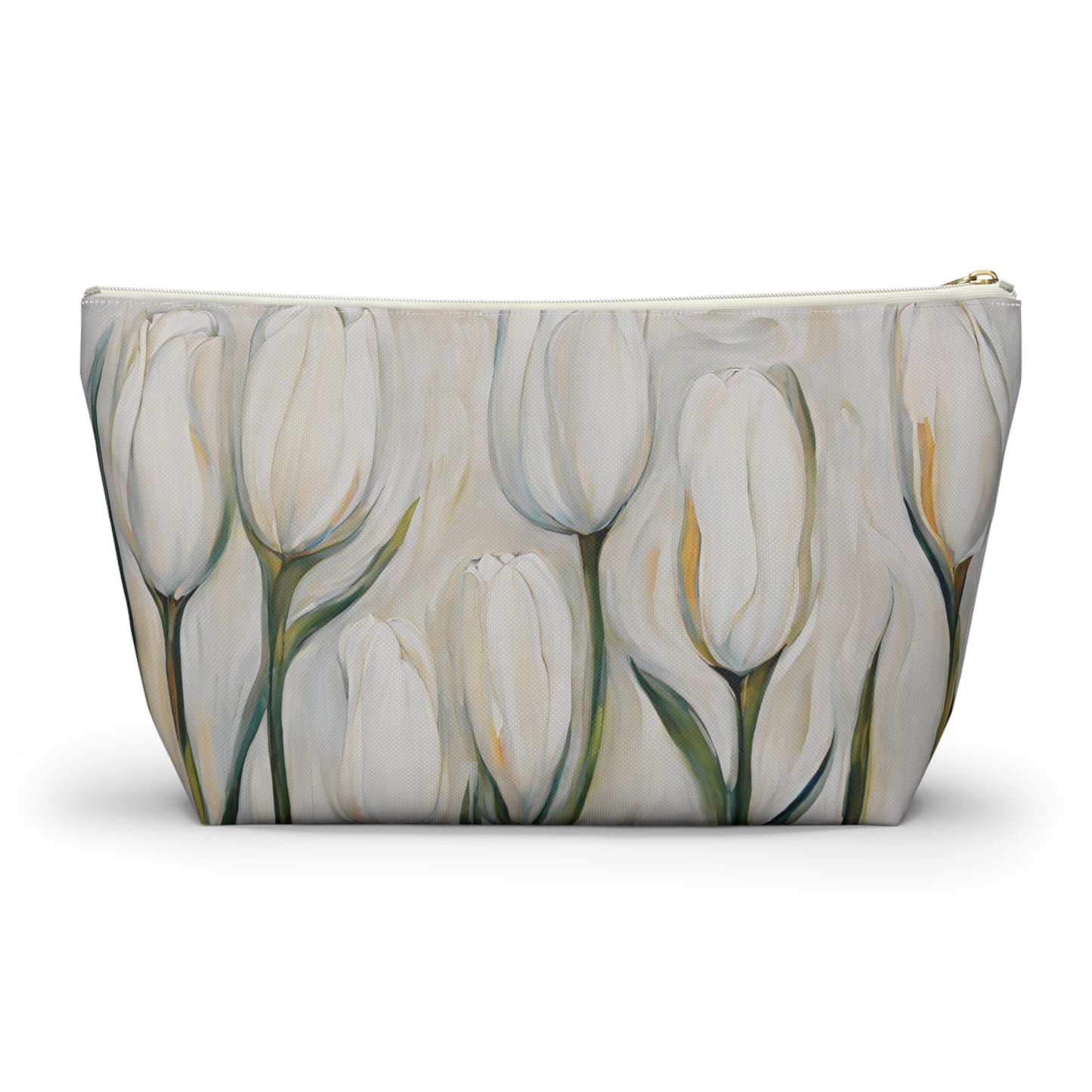 White Tulips Accessory Pouch w T-bottom