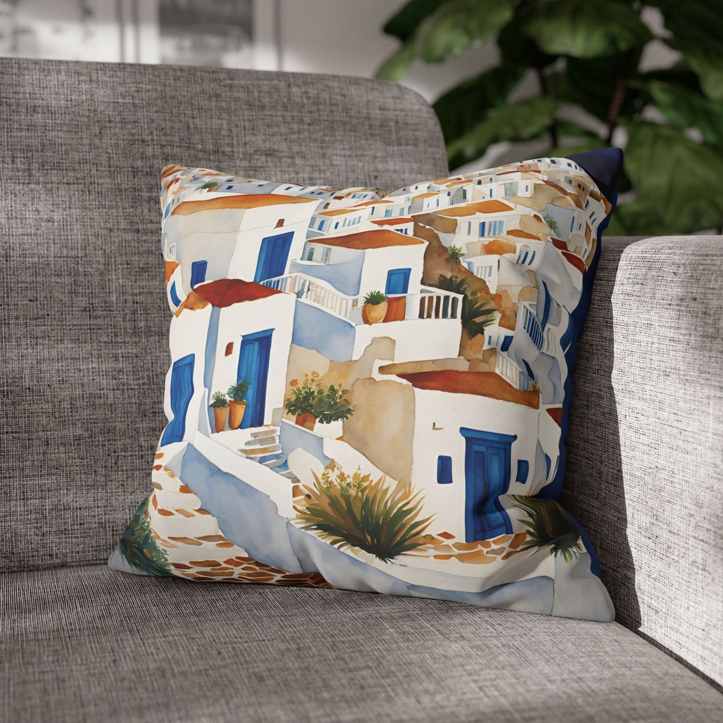 It's Greek Square Poly Canvas Pillowcase