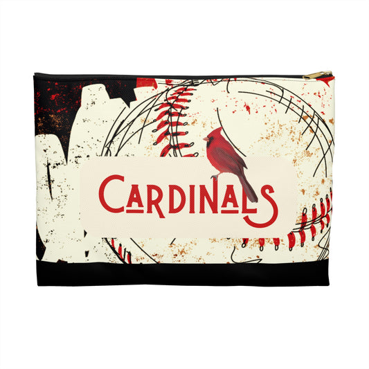 Cardinals Baseball Grunge Accessory Pouch