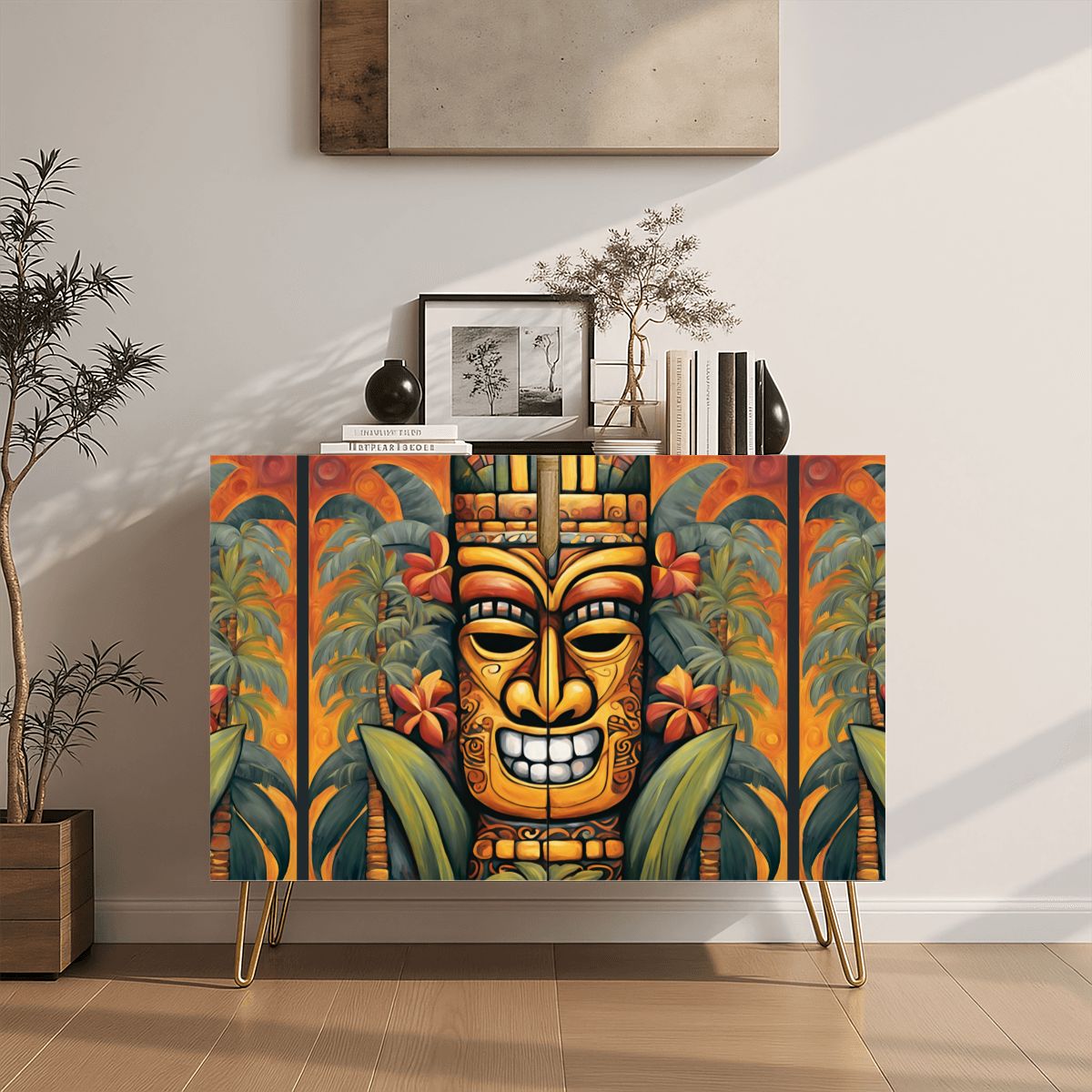 Tiki Art Wooden Storage Cabinet (Made in USA)