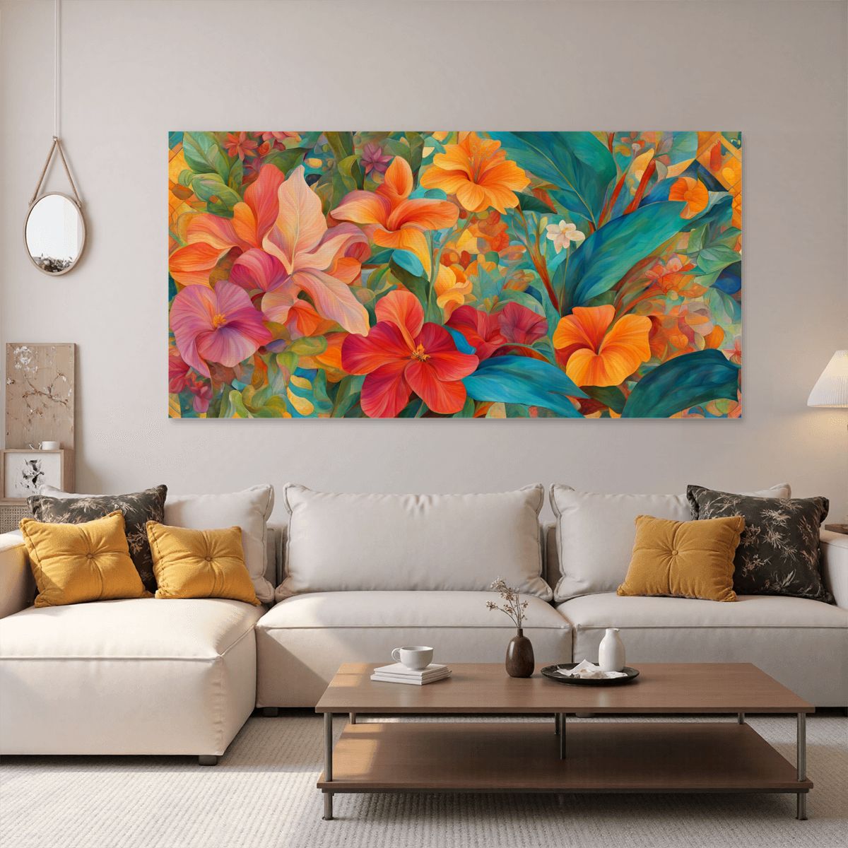 60" x 30" Printed Canvas Fabric Wall Art - No Frame (Made in USA)