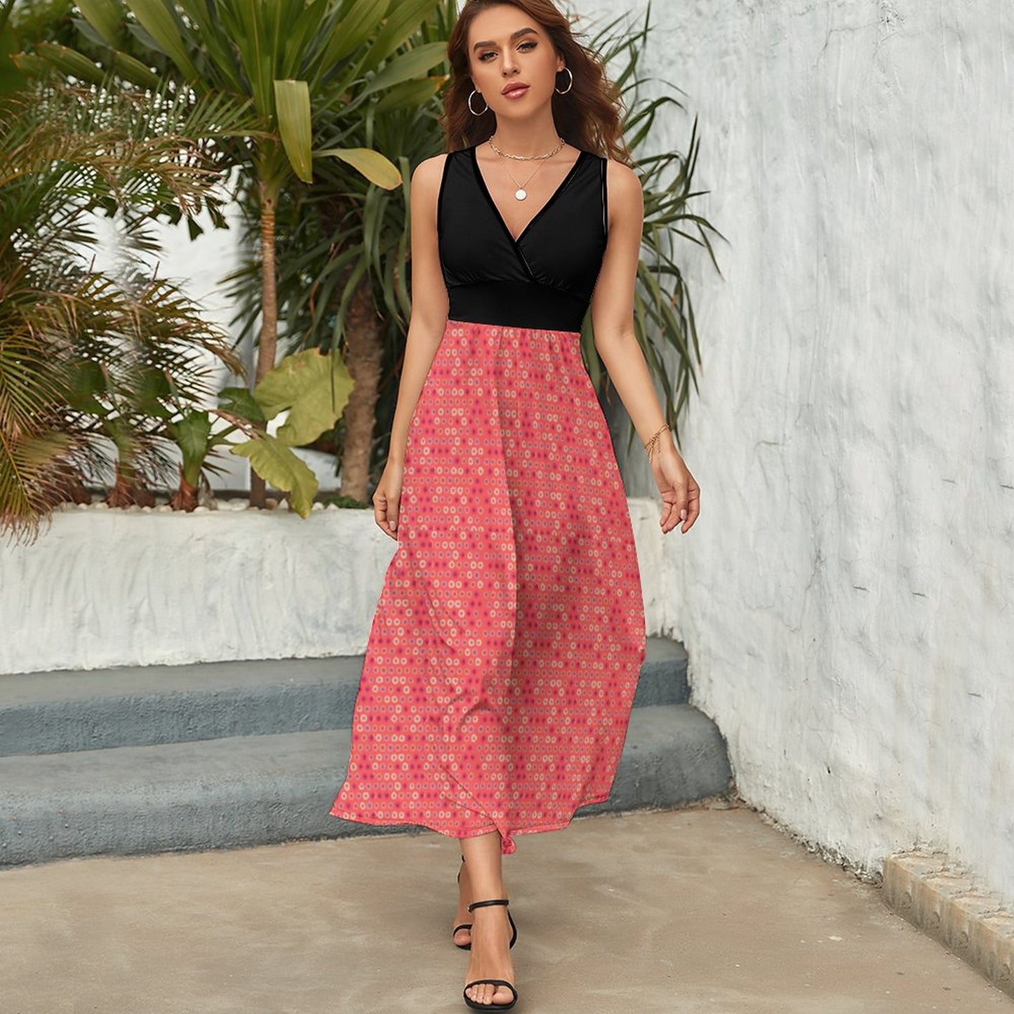 Bongo V Neck Sleeveless Dress