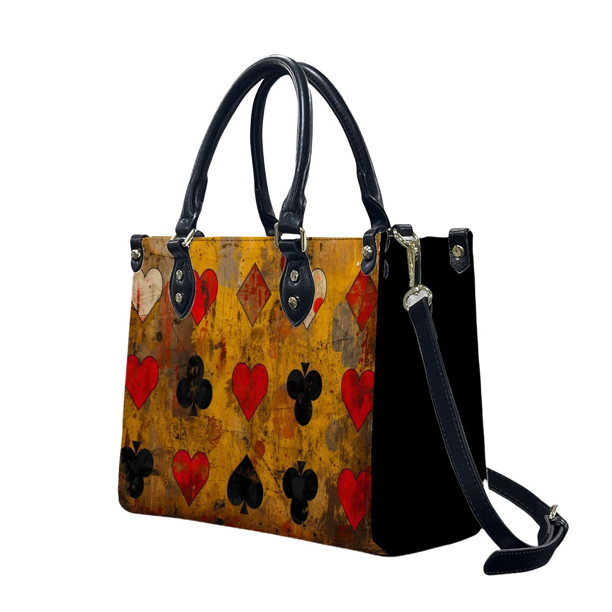 Grunge Poker Women's PU Leather Shoulder Handbag