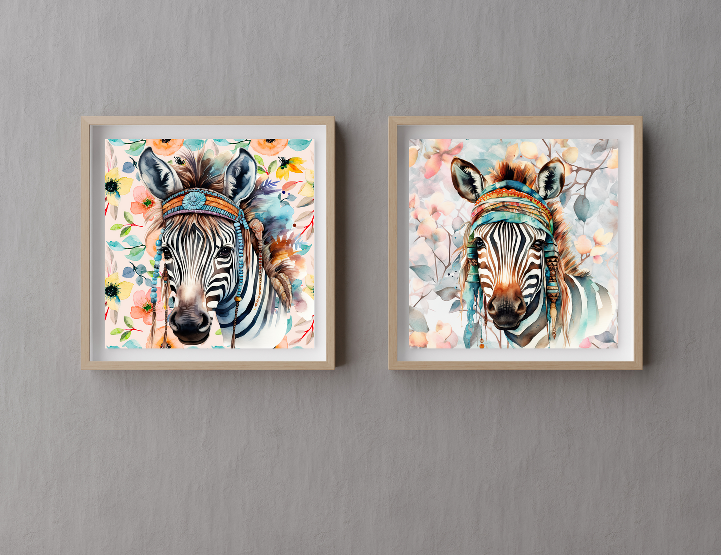 Gareth Boho Zebra Art Poster