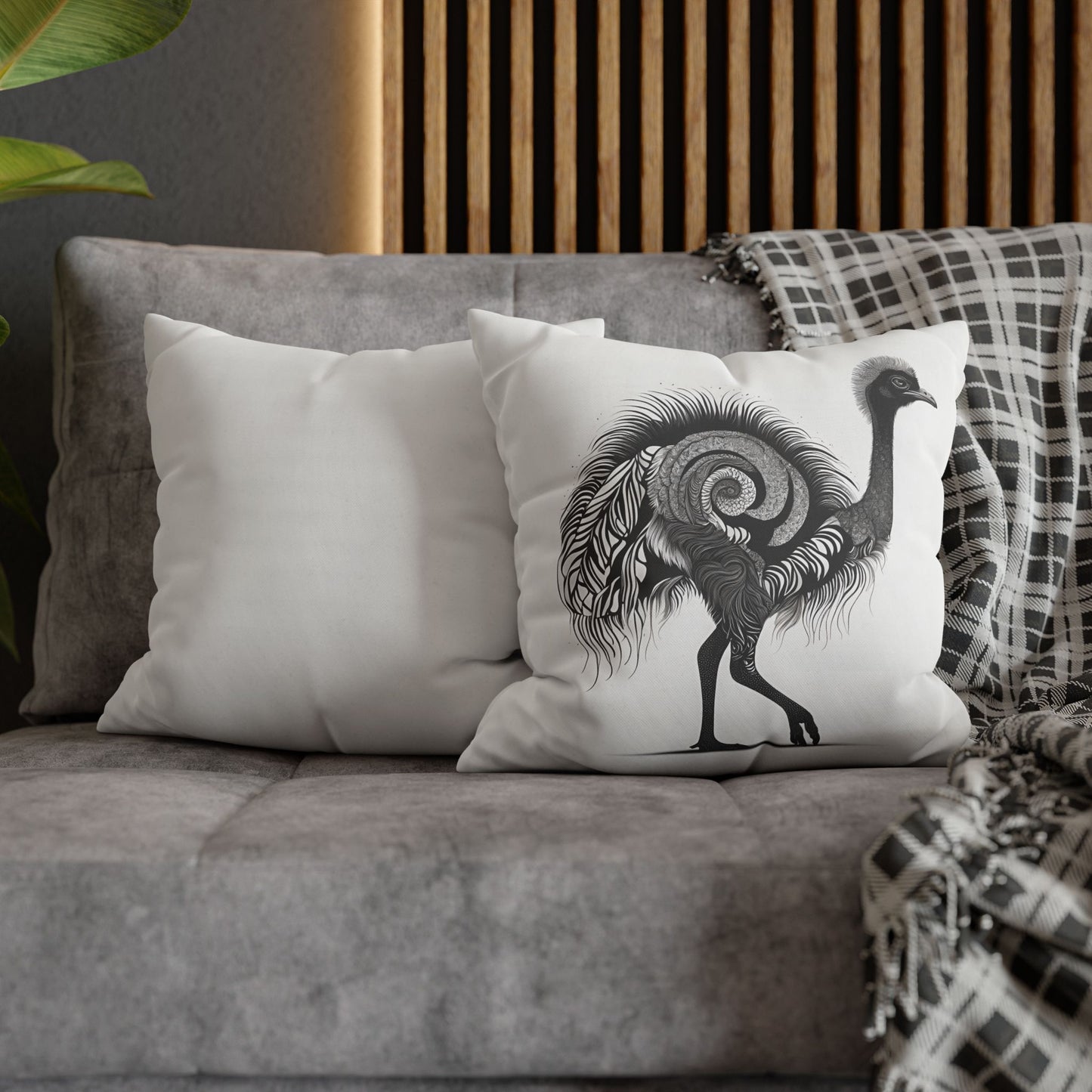 Ostrich Square Poly Canvas Pillowcase