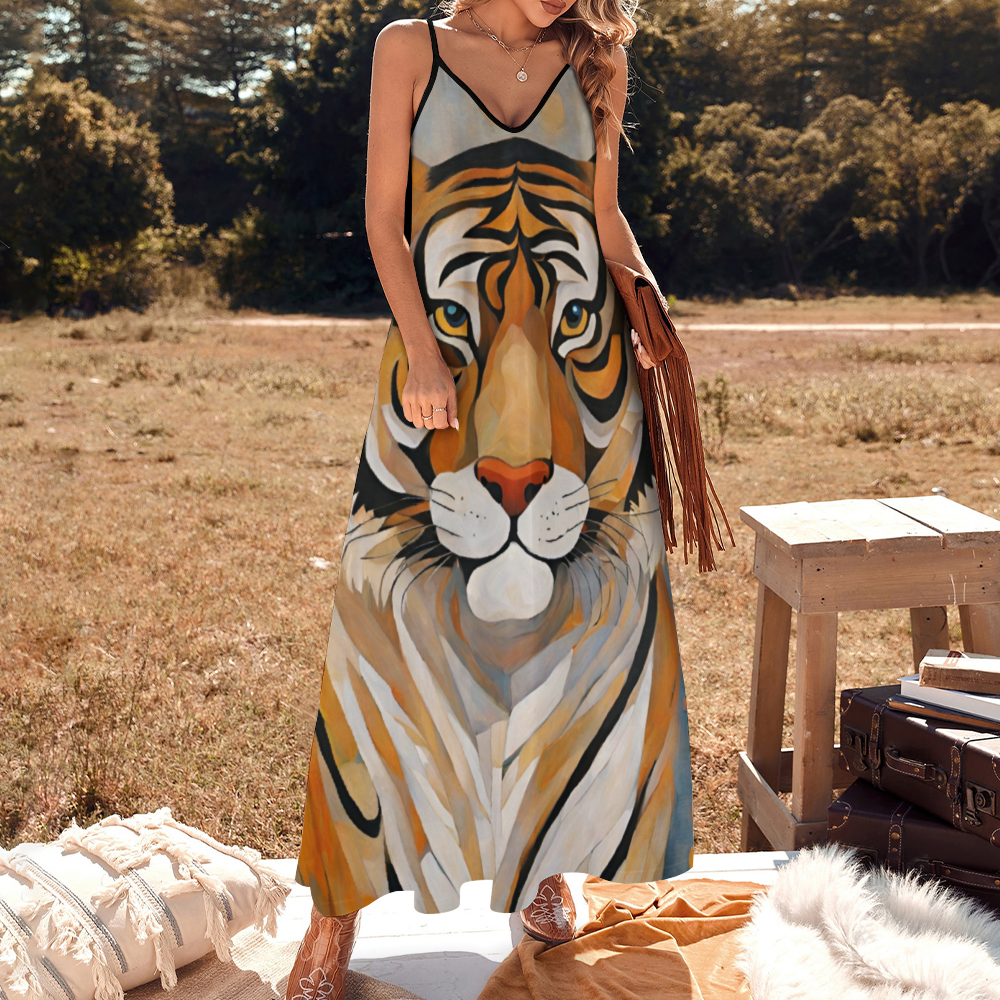 The Tiger Women's Summer Fashion Maxi Slip Dress