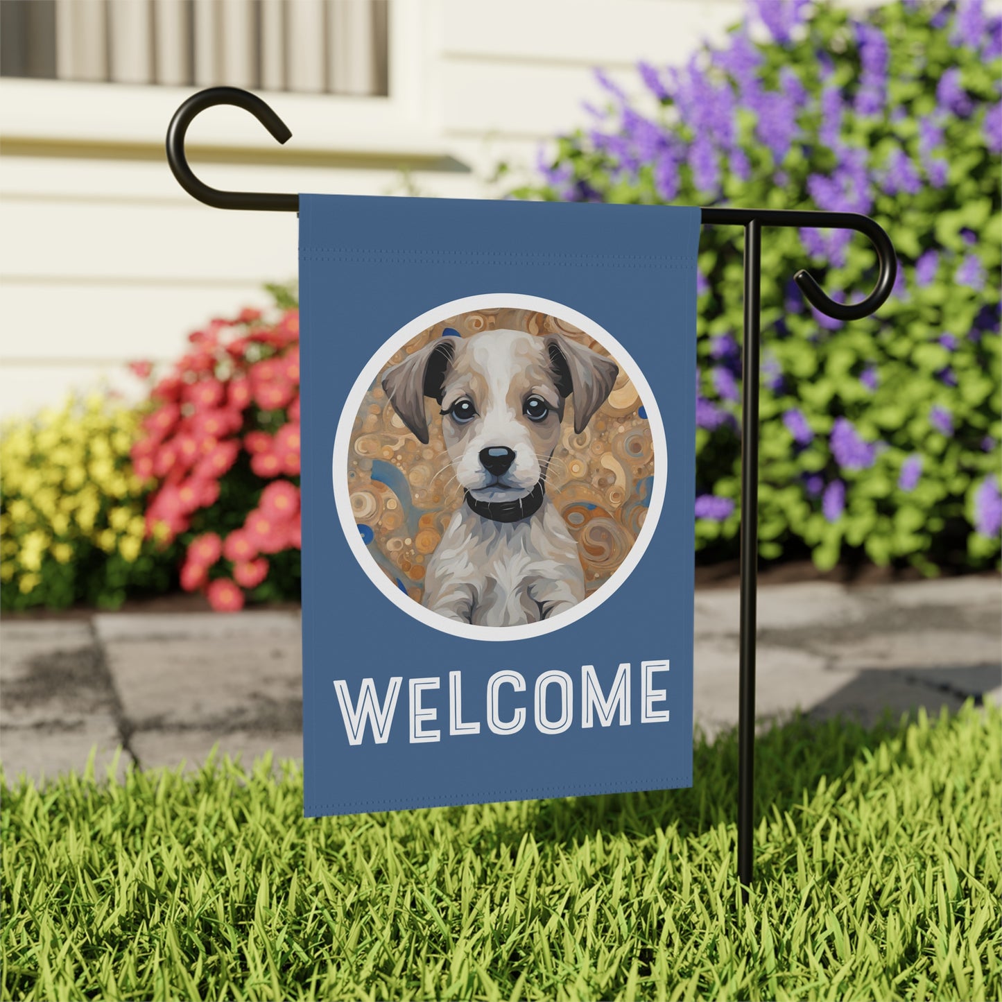 Phillip the Dog 2 Welcome 2-Sided Garden & House Flag/Banner