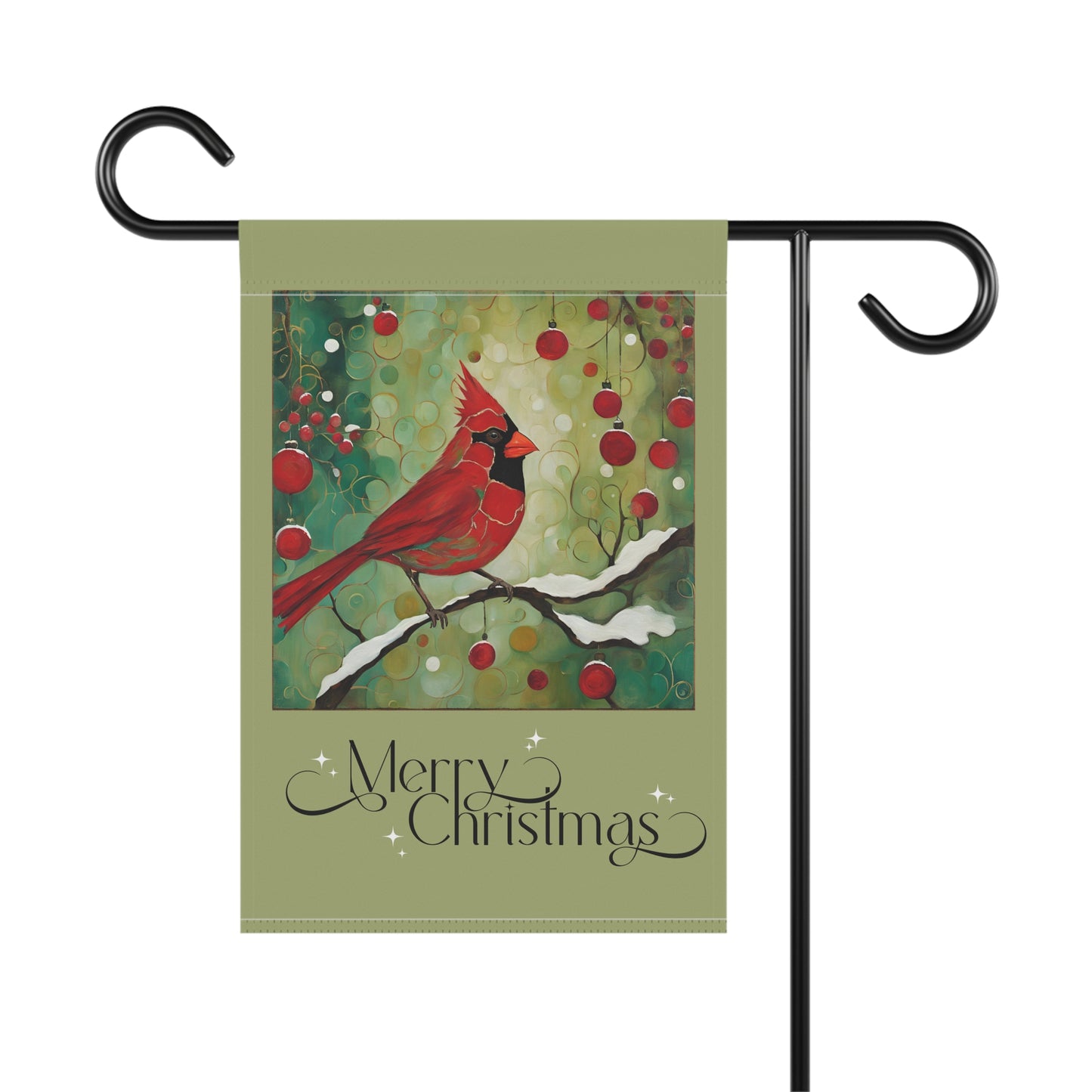 Cardinal Merry Christmas 2-Sided Garden & House Flag/Banner