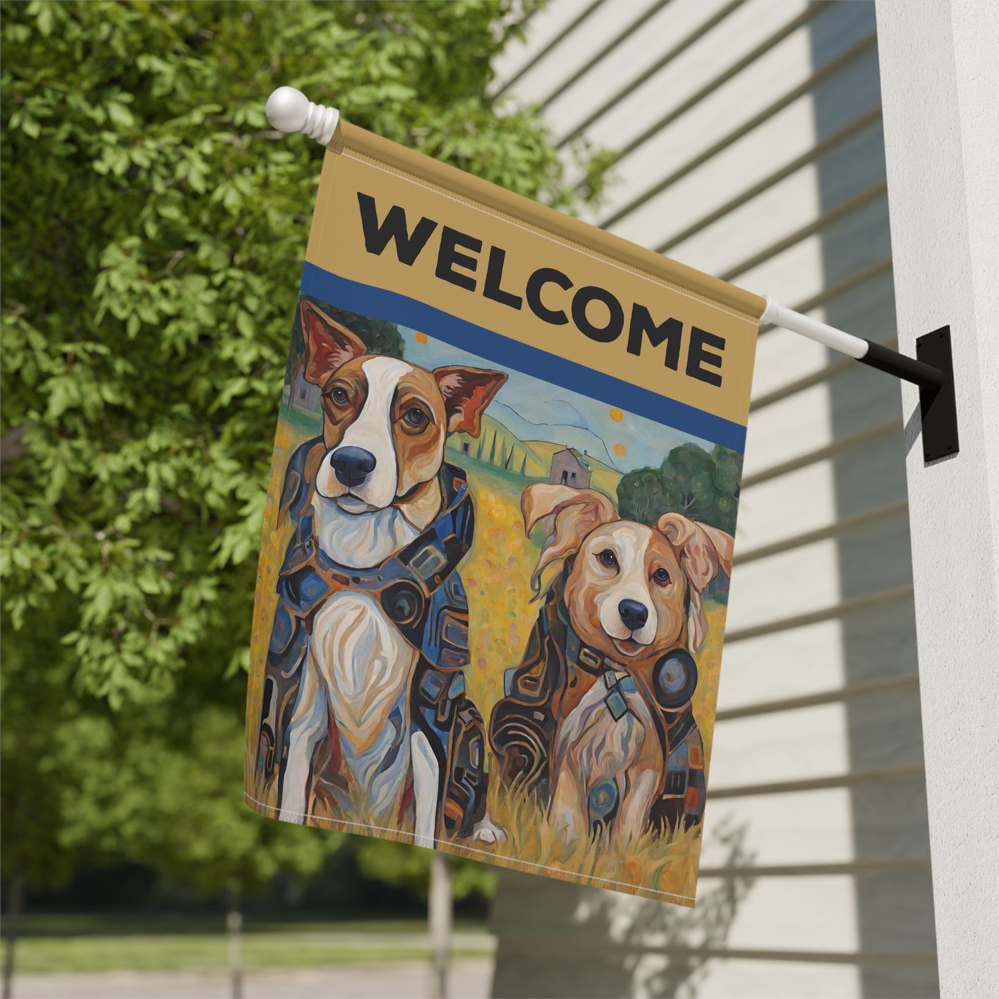 Sherlock & Watson Welcome 2-Sided Garden & House Flag/Banner