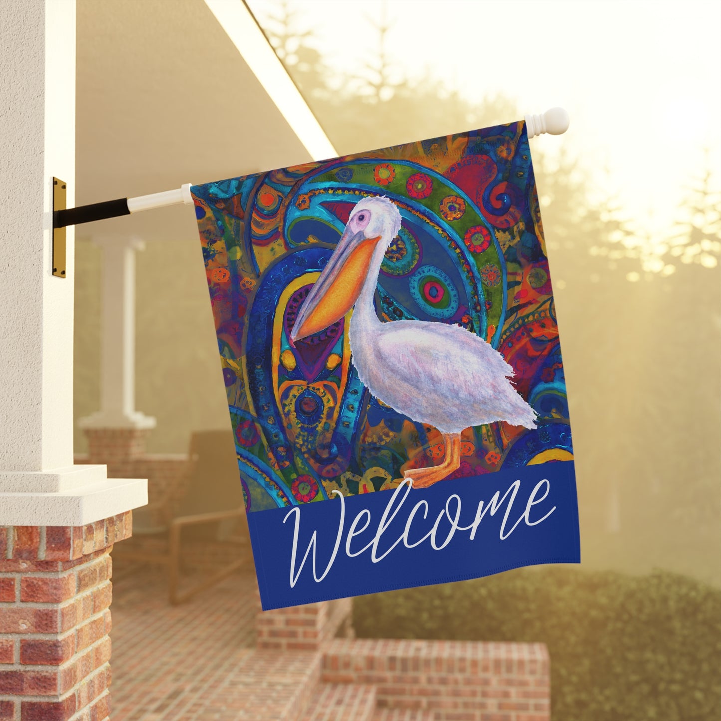 Pelican Welcome 2-Sided Garden & House Flag/Banner