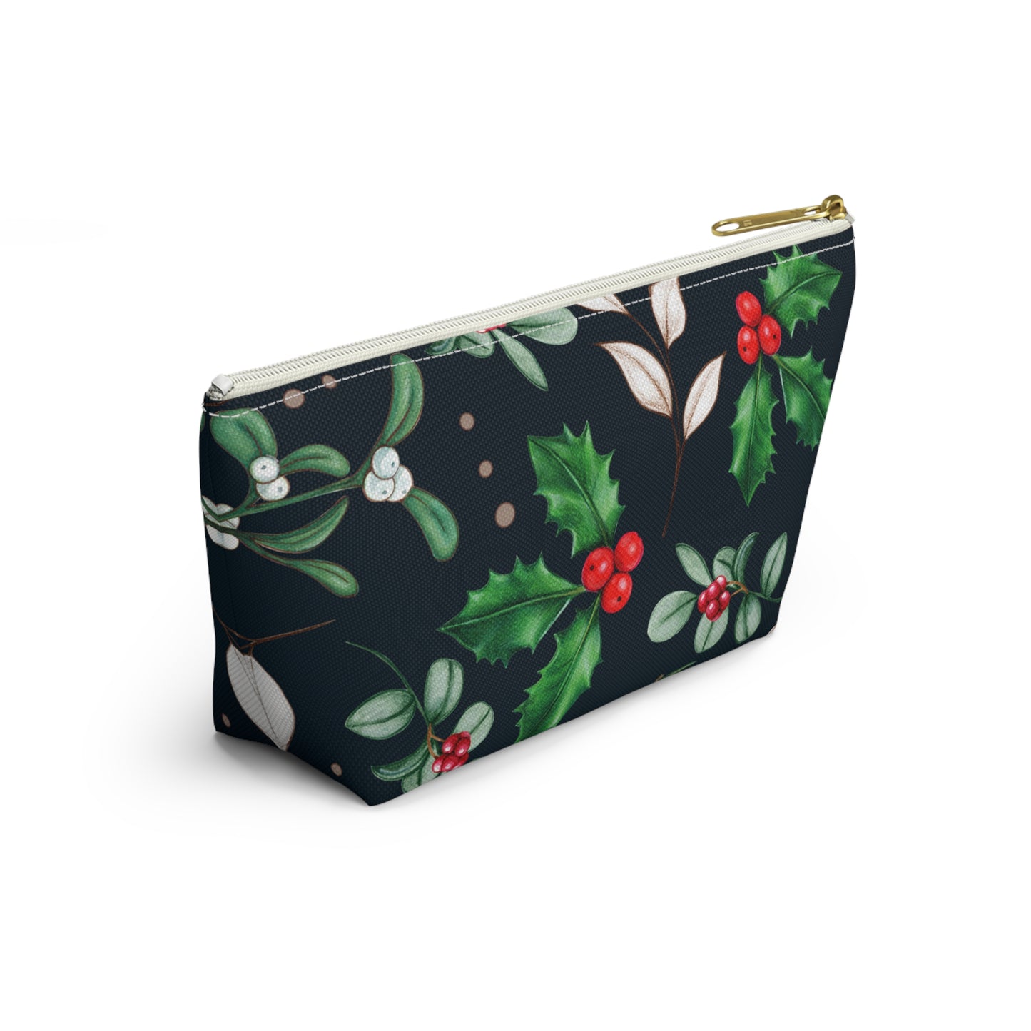 Holly Jolly Christmas Accessory Pouch w T-bottom