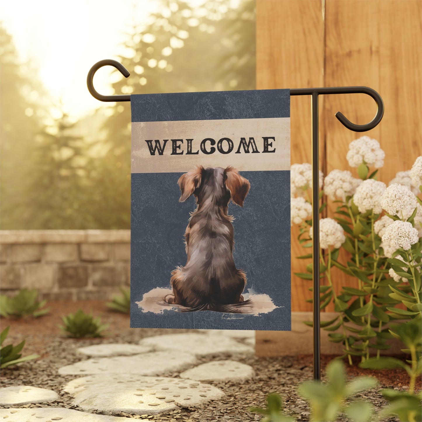 Dachshund Welcome 2-Sided Garden & House Flag/Banner