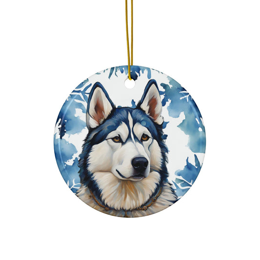 Siberian Husky Ceramic Ornaments, 2-Side Print, (1pc, 10pcs)