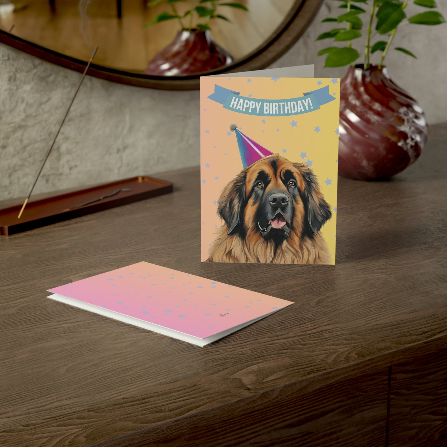 Leonberger Happy Birthday 5 x 7 Greeting Cards (10 Pack)